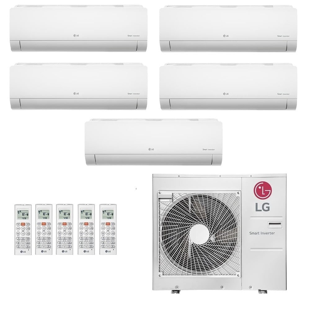Ar-Condicionado Multi Split Inverter LG 48.000 BTUs (4x Evap HW 9.000 + 1x Evap HW 18.000) Quente/Frio 220V