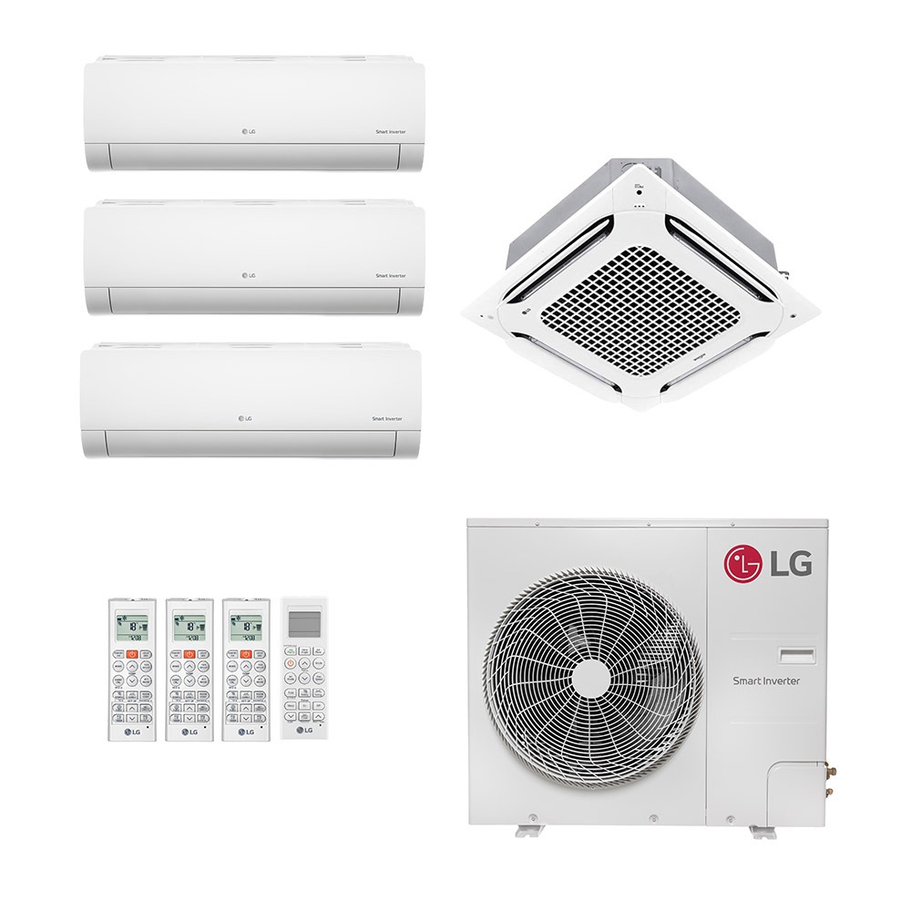 Ar-Condicionado Multi Split Inverter LG 52.000 (1x Evap HW 7.000 + 1x Evap HW 9.000 + 1x Evap HW 18.000 + 1x Evap Cassete 4 Vias 24.000) Só Frio 220V Ar-Condicionado Multi Split Inverter LG 52.000 (1x Evap HW 7.000 + 1x Evap HW 9.000 + 1x Evap HW 18.000 + 1x Evap Cassete 4 Vias 24.000) Só Frio 220V