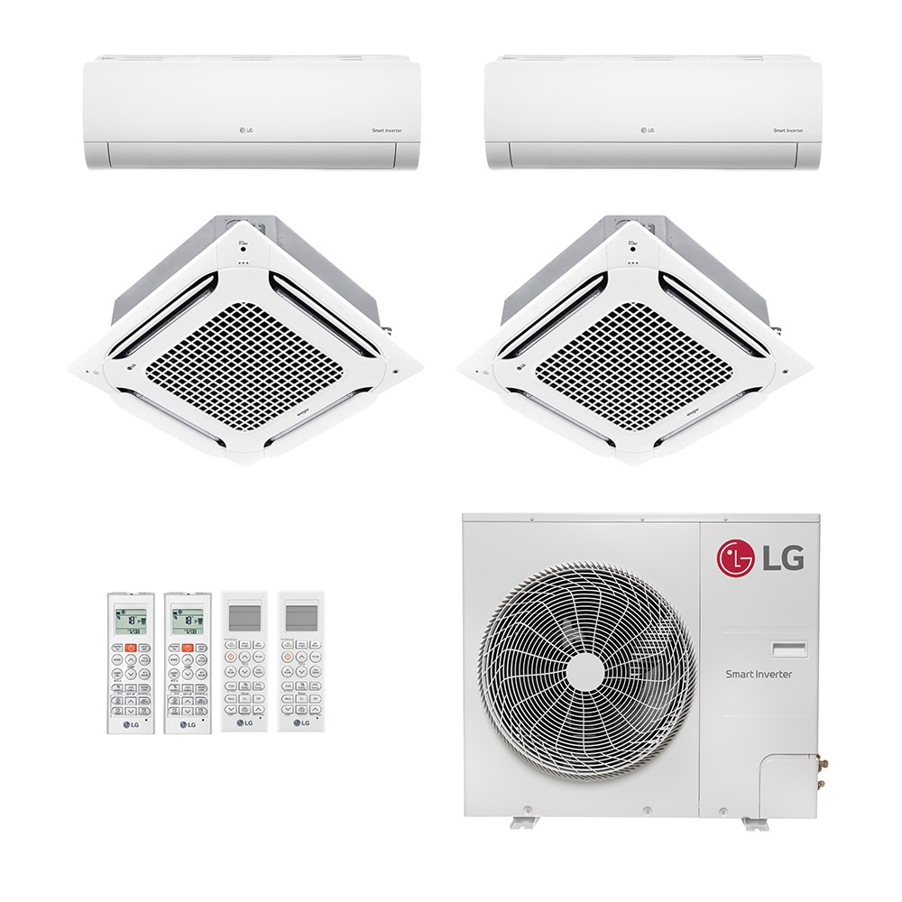 Ar-Condicionado Multi Split Inverter LG 52.000 (1x Evap HW 9.000 + 1x Evap HW 18.000 + 2x Evap Cassete 4 Vias 24.000) Só Frio 220V Ar-Condicionado Multi Split Inverter LG 52.000 (1x Evap HW 9.000 + 1x Evap HW 18.000 + 2x Evap Cassete 4 Vias 24.000) Só Frio 220V