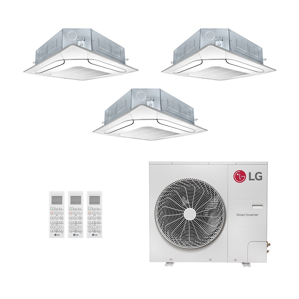 Ar-Condicionado Multi Split Inverter LG 52.000 (3x Evap Cassete 4 Vias 18.000) Só Frio 220V								