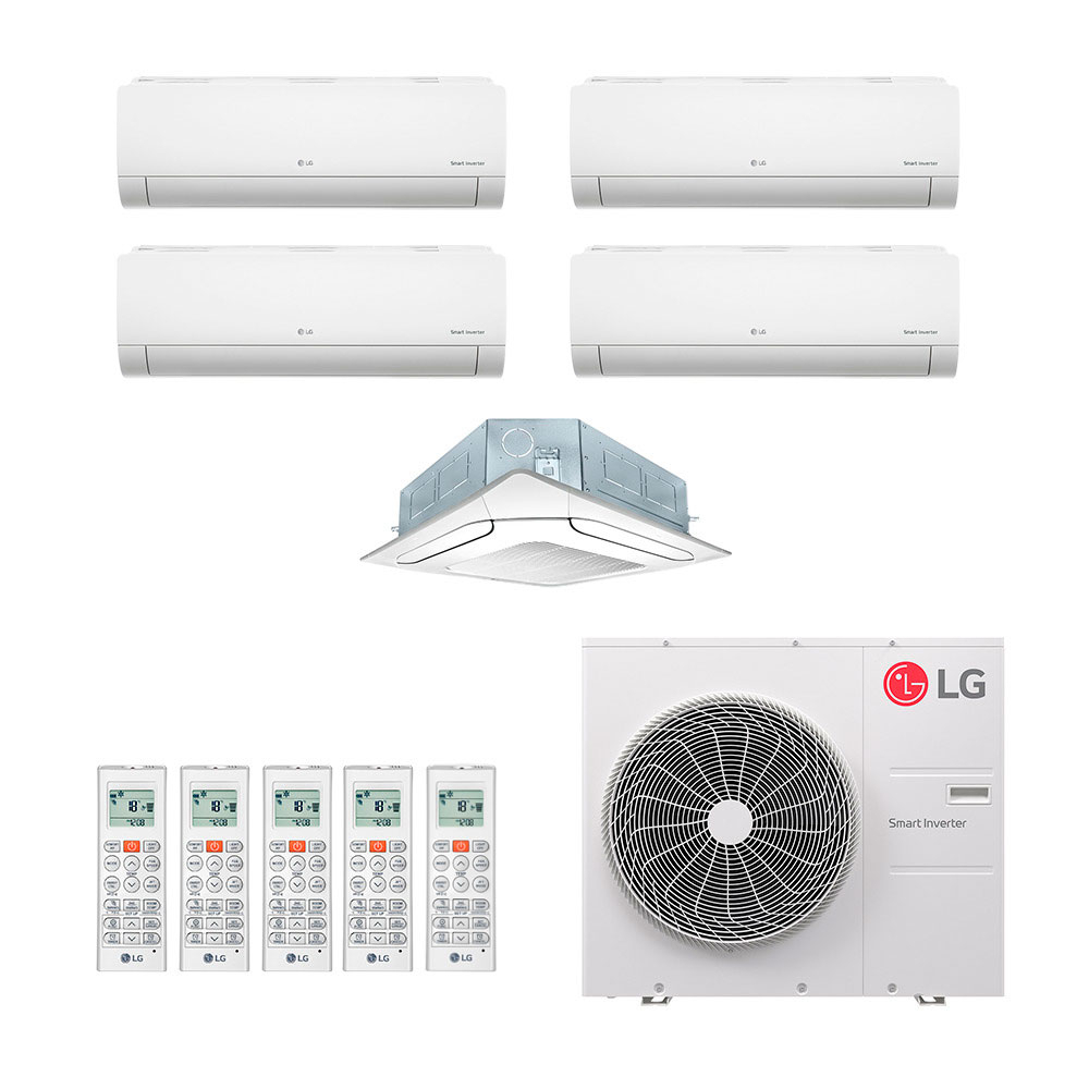 Ar-Condicionado Multi Split Inverter LG 52.000 (3x Evap HW 9.000 + 1x Evap HW 18.000 + 1x Evap Cassete 4 Vias 24.000) Só Frio 220V Ar-Condicionado Multi Split Inverter LG 52.000 (3x Evap HW 9.000 + 1x Evap HW 18.000 + 1x Evap Cassete 4 Vias 24.000) Só Frio 220V