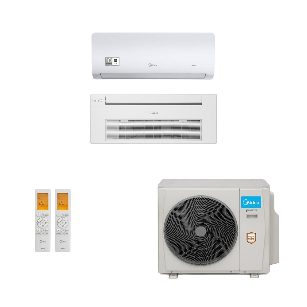 Ar-Condicionado Multi Split Inverter Midea 18.000 (1x Evap HW 9.000 + 1x Evap Cassete 1 Via 18.000) Quente/Frio 220V Ar-Condicionado Multi Split Inverter Midea 18.000 (1x Evap HW 9.000 + 1x Evap Cassete 1 Via 18.000) Quente/Frio 220V