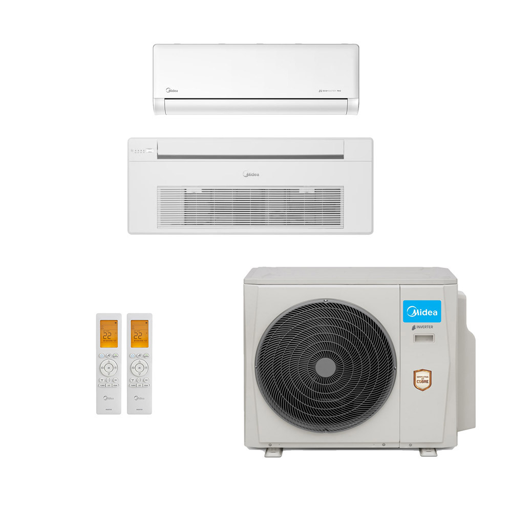 Ar-Condicionado Multi Split Inverter Midea 18.000 (1x Evap HW 9.000 + 1x Evap Cassete 1 Via 18.000) Quente/Frio 220V Ar-Condicionado Multi Split Inverter Midea 18.000 (1x Evap HW 9.000 + 1x Evap Cassete 1 Via 18.000) Quente/Frio 220V