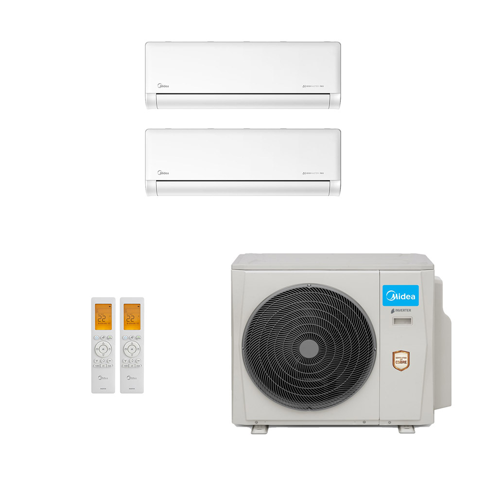 Ar-Condicionado Multi Split Inverter Midea 18.000 (1x Evap HW 9.000 + 1x Evap HW 12.000) Quente/Frio 220V Ar-Condicionado Multi Split Inverter Midea 18.000 (1x Evap HW 9.000 + 1x Evap HW 12.000) Quente/Frio 220V