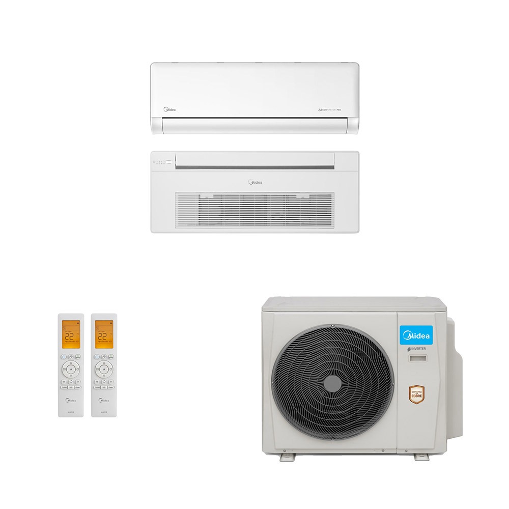 Ar-Condicionado Multi Split Inverter Midea 27.000 (1x Evap HW 9.000 + 1x Evap Cassete 1 Via 18.000) Quente/Frio 220V								