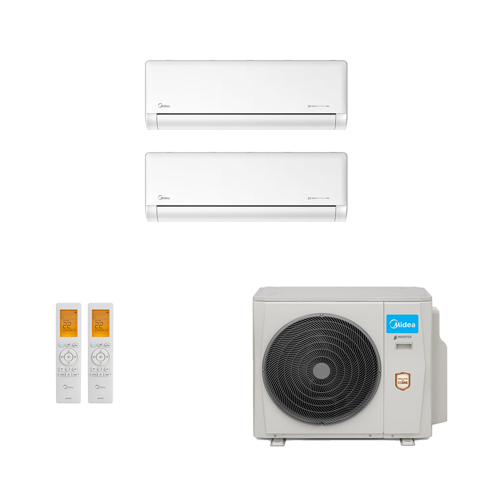 Ar-Condicionado Multi Split Inverter Midea 27.000 (2x Evap HW 12.000) Quente/Frio 220V								