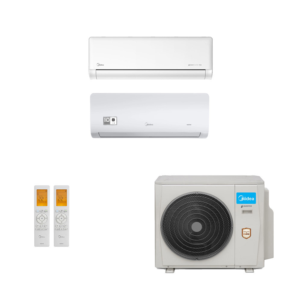 Ar-Condicionado Multi Split Inverter Midea 36.000 (1x Evap HW 12.000 + 1x Evap HW 24.000) Quente/Frio 220V