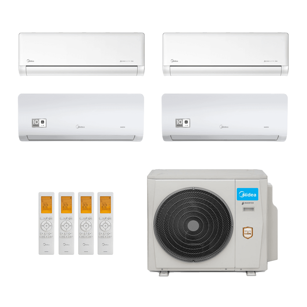Ar-Condicionado Multi Split Inverter Midea 36.000 (1x Evap HW 9.000 + 2x Evap HW 12.000 + 1x Evap HW 18.000) Quente/Frio 220V								