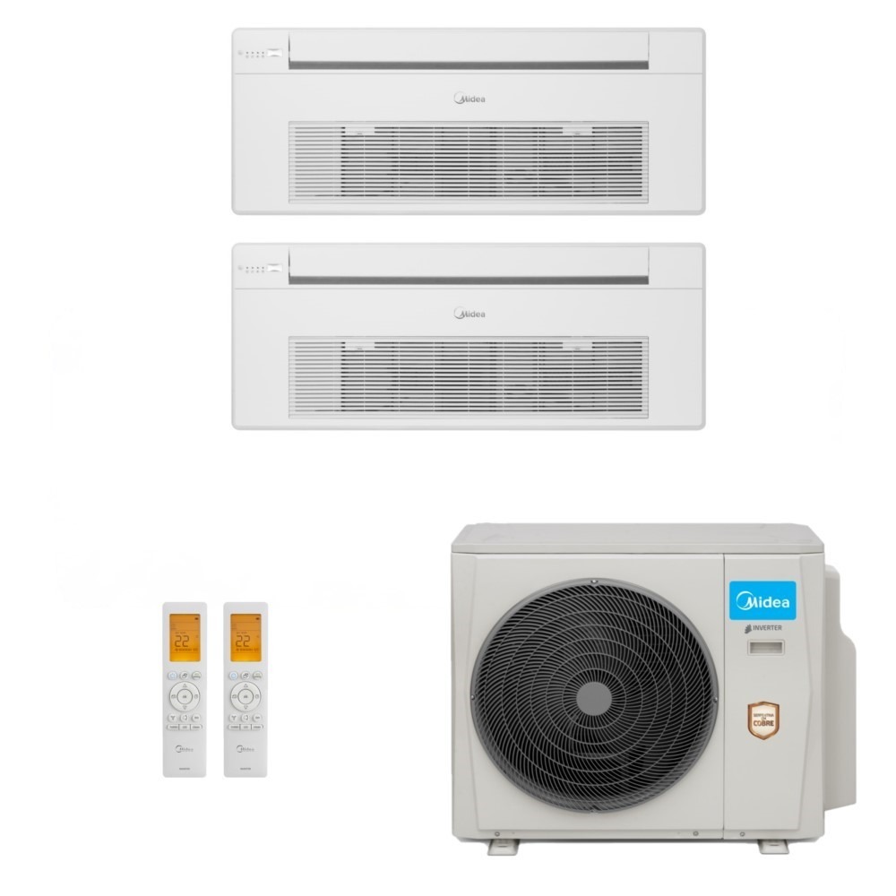Ar-Condicionado Multi Split Inverter Midea 36.000 (2x Evap Cassete 1 Via 18.000) Quente/Frio 220V