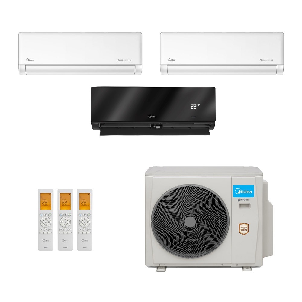 Ar-Condicionado Multi Split Inverter Midea 36.000 (2x Evap HW 9.000 + 1x Evap HW 24.000) Quente/Frio 220V								