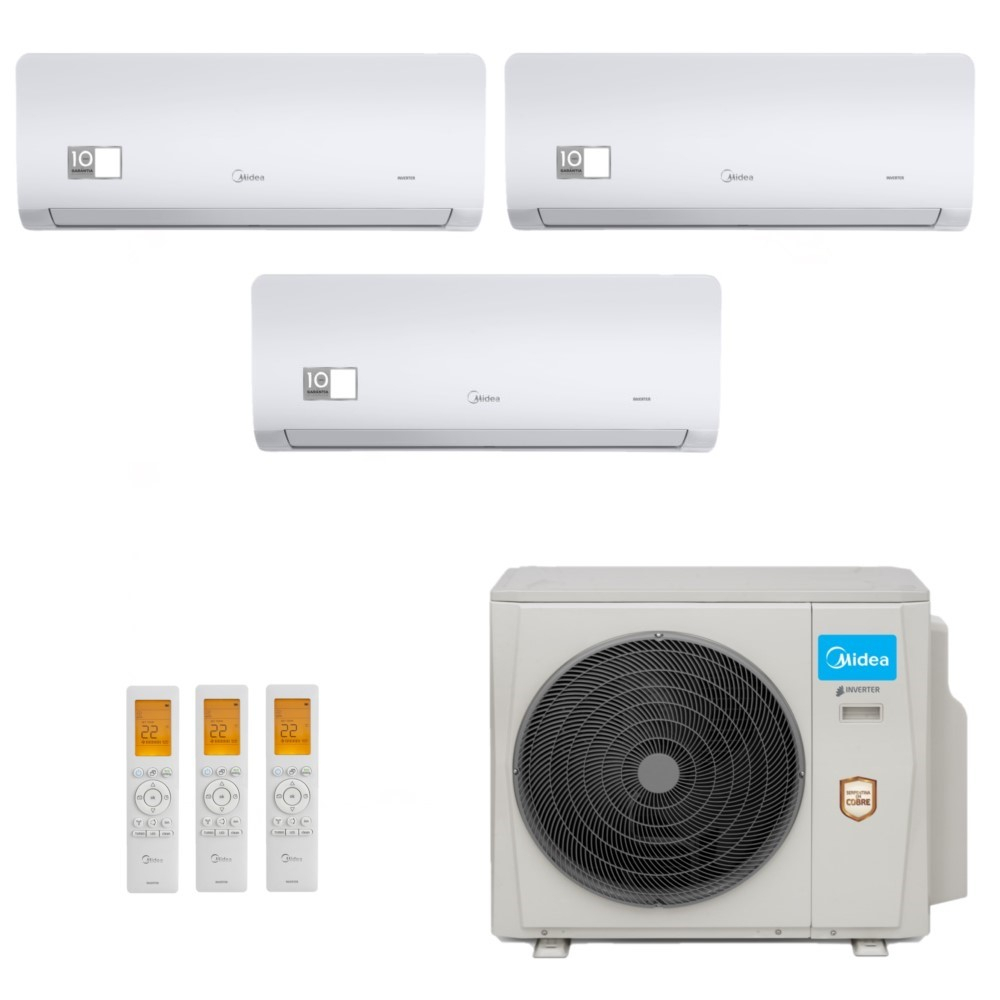 Ar-Condicionado Multi Split Inverter Midea 36.000 (2x Evap HW 9.000 + 1x Evap HW 24.000) Quente/Frio 220V Ar-Condicionado Multi Split Inverter Midea 36.000 (2x Evap HW 9.000 + 1x Evap HW 24.000) Quente/Frio 220V
