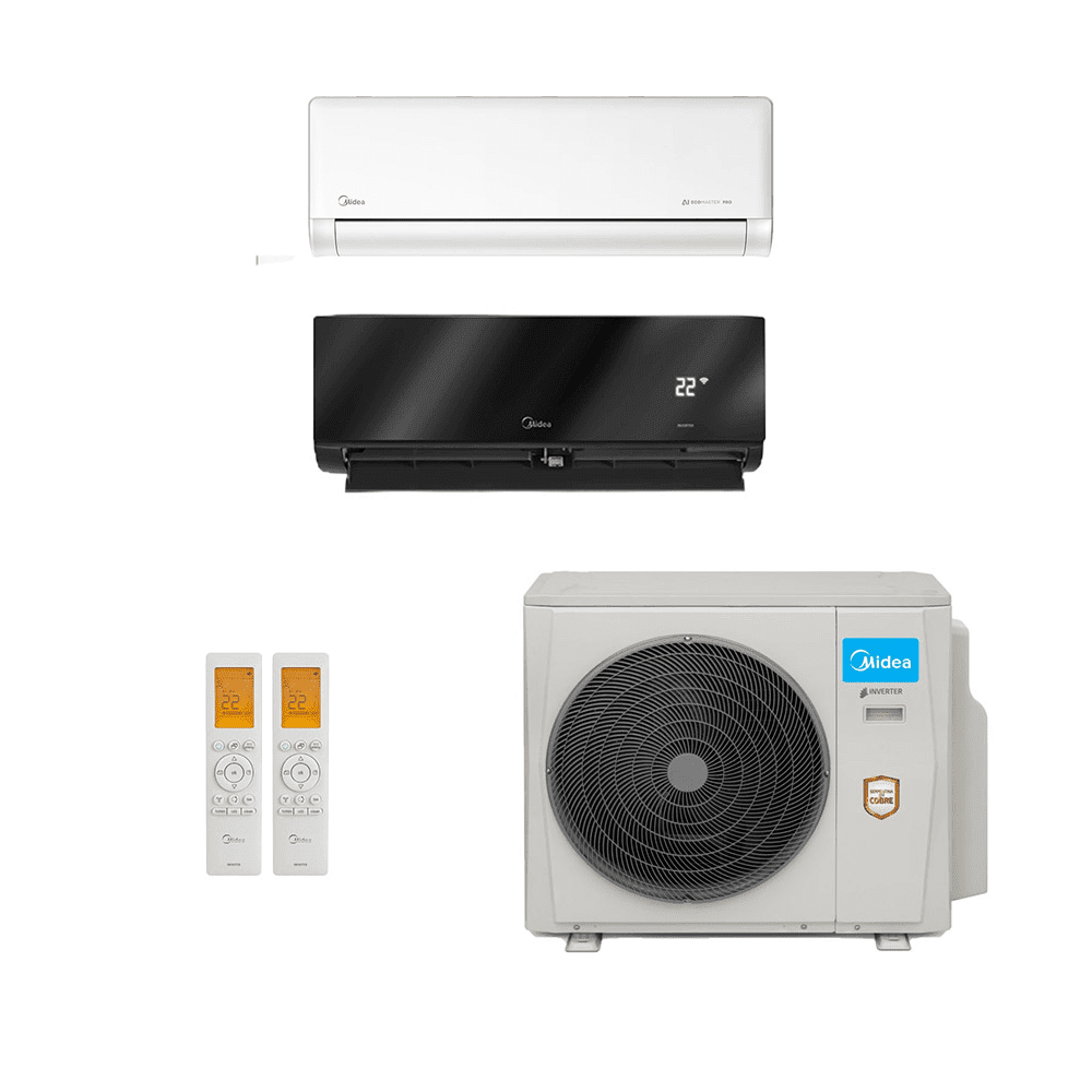 Ar-Condicionado Multi Split Inverter Midea 42.000 (1x Evap HW 12.000 + 1x Evap HW 24.000) Quente/Frio 220V