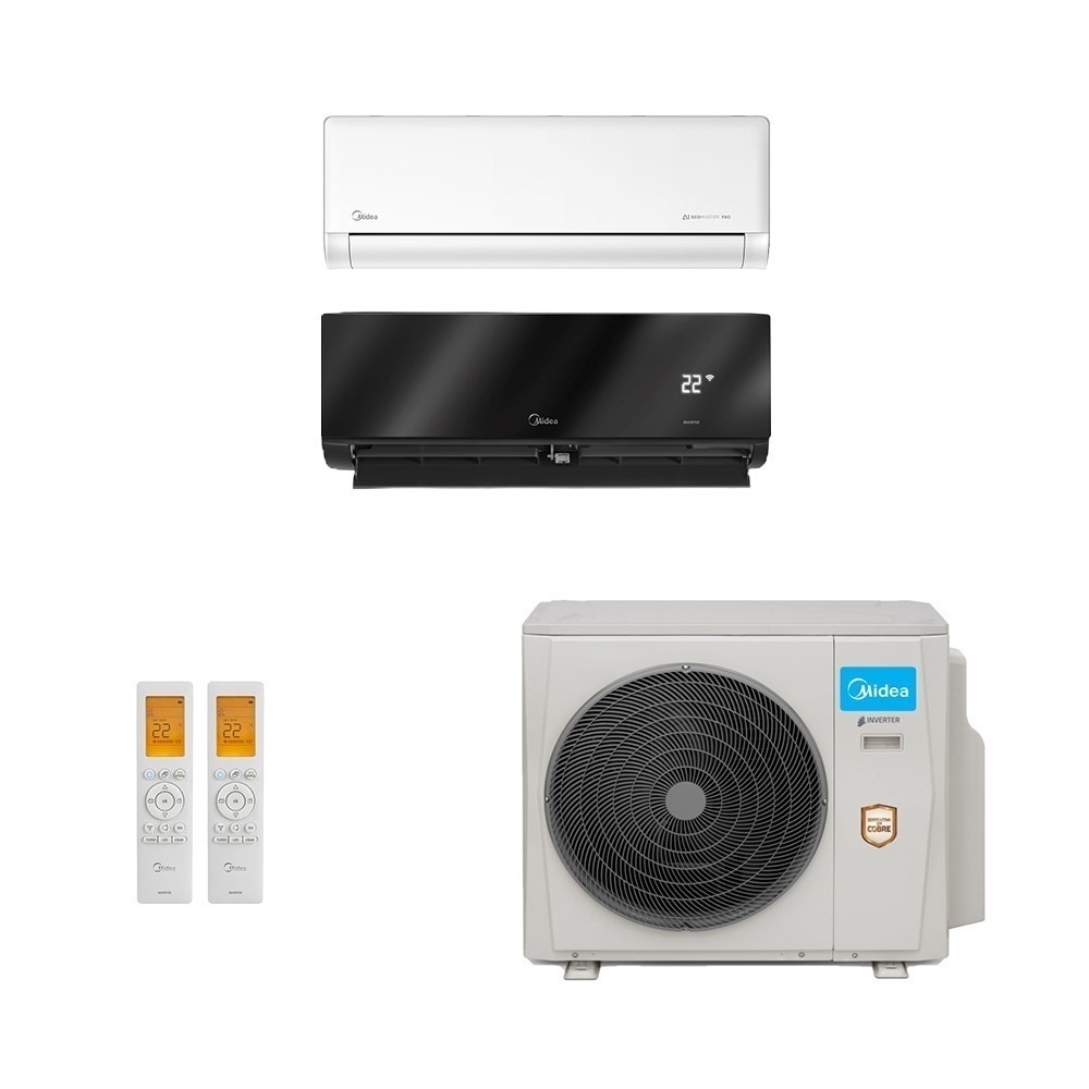 Ar-Condicionado Multi Split Inverter Midea 42.000 (1x Evap HW 18.000 + 1x Evap HW 24.000) Quente/Frio 220V