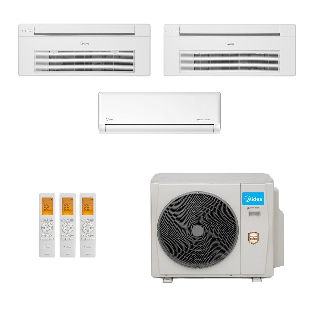 Ar-Condicionado Multi Split Inverter Midea 42.000 (1x Evap HW 9.000 + 1x Evap Cassete 1 Via 12.000 + 1x Evap Cassete 1 Via 18.000) Quente/Frio 220V								