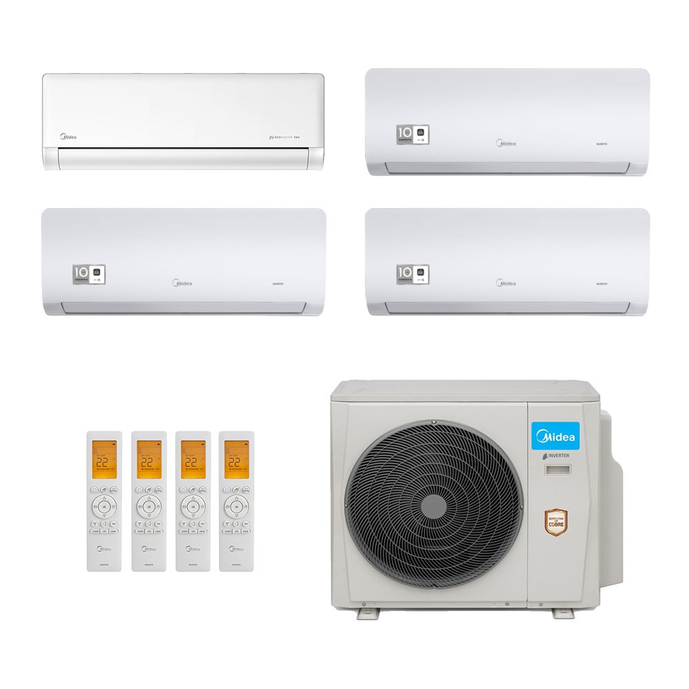 Ar-Condicionado Multi Split Inverter Midea 42.000 (1x Evap HW 9.000 + 3x Evap HW 12.000) Quente/Frio 220V Ar-Condicionado Multi Split Inverter Midea 42.000 (1x Evap HW 9.000 + 3x Evap HW 12.000) Quente/Frio 220V