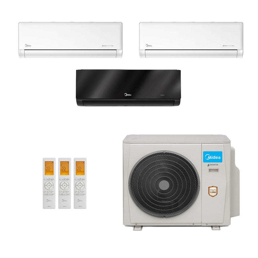 Ar-Condicionado Multi Split Inverter Midea 42.000 (2x Evap HW 12.000 + 1x Evap HW 24.000) Quente/Frio 220V Ar-Condicionado Multi Split Inverter Midea 42.000 (2x Evap HW 12.000 + 1x Evap HW 24.000) Quente/Frio 220V