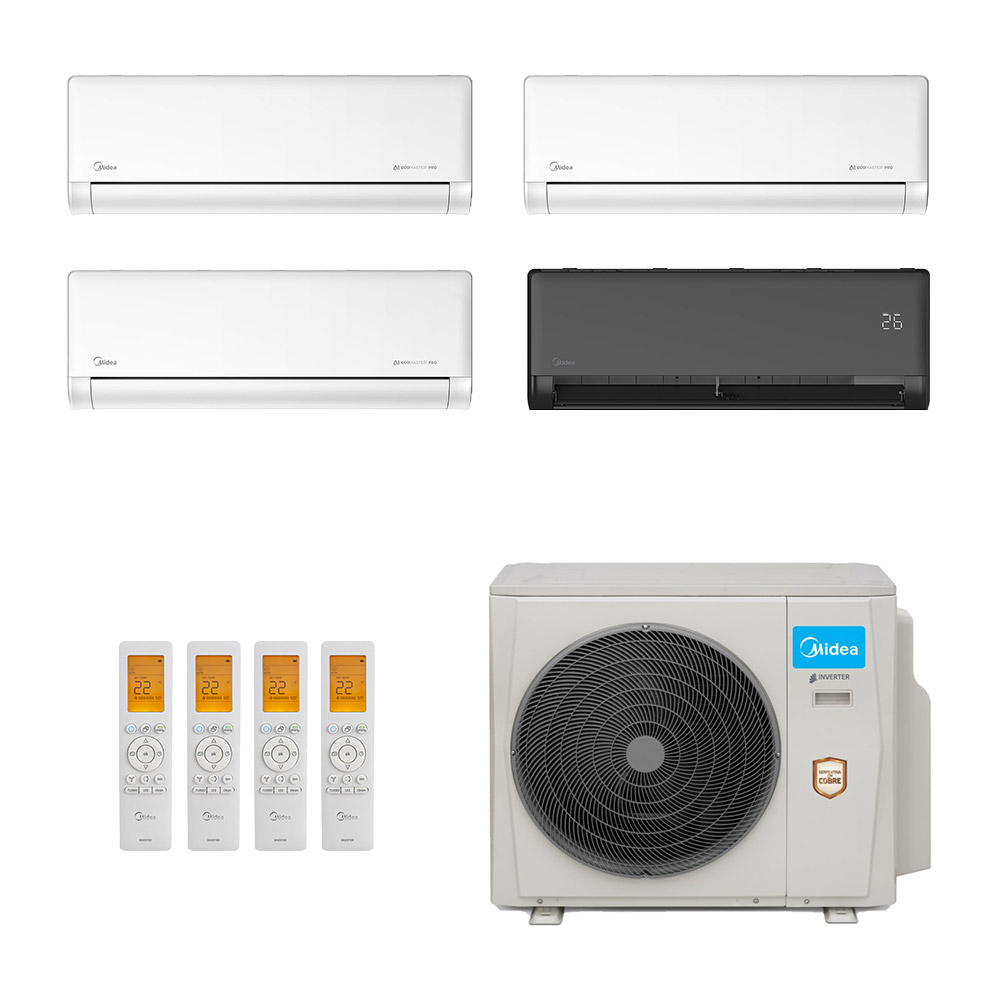 Ar-condicionado Multi Split Inverter Midea 42.000 (3x Evap HW 9.000 + 1x Evap HW 24.000) Quente/Frio 220V Ar-condicionado Multi Split Inverter Midea 42.000 (3x Evap HW 9.000 + 1x Evap HW 24.000) Quente/Frio 220V