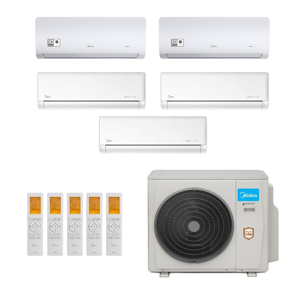Ar-Condicionado Multi Split Inverter Midea 42.000 (3x Evap HW 9.000 + 2x Evap HW 12.000) Quente/Frio 220V Ar-Condicionado Multi Split Inverter Midea 42.000 (3x Evap HW 9.000 + 2x Evap HW 12.000) Quente/Frio 220V