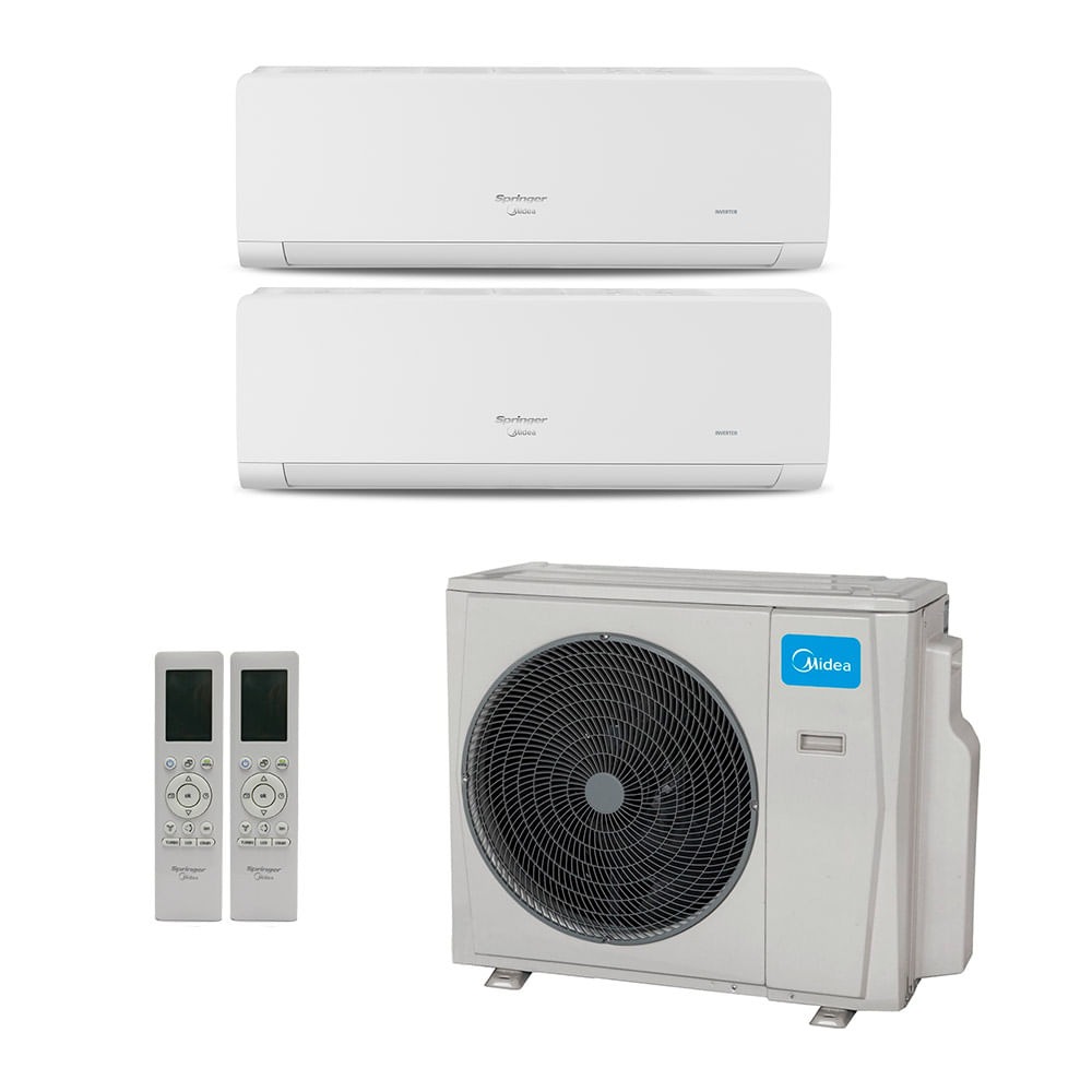 Ar-Condicionado Multi Split Inverter Midea 36.000 (1x Evap HW 12.000 + 1x Evap HW 24.000) Quente/Frio 220V