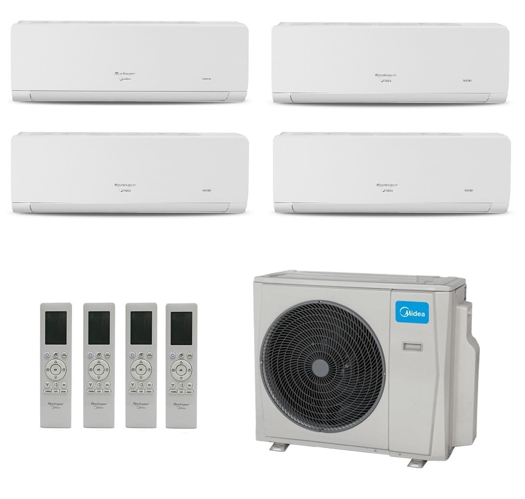 Ar-Condicionado Multi Split Inverter Springer Midea 36.000 BTUs (2x Evap HW 9.000 + 1x Evap HW 12.000 + 1x Evap HW 18.000) Quente/Frio 220V