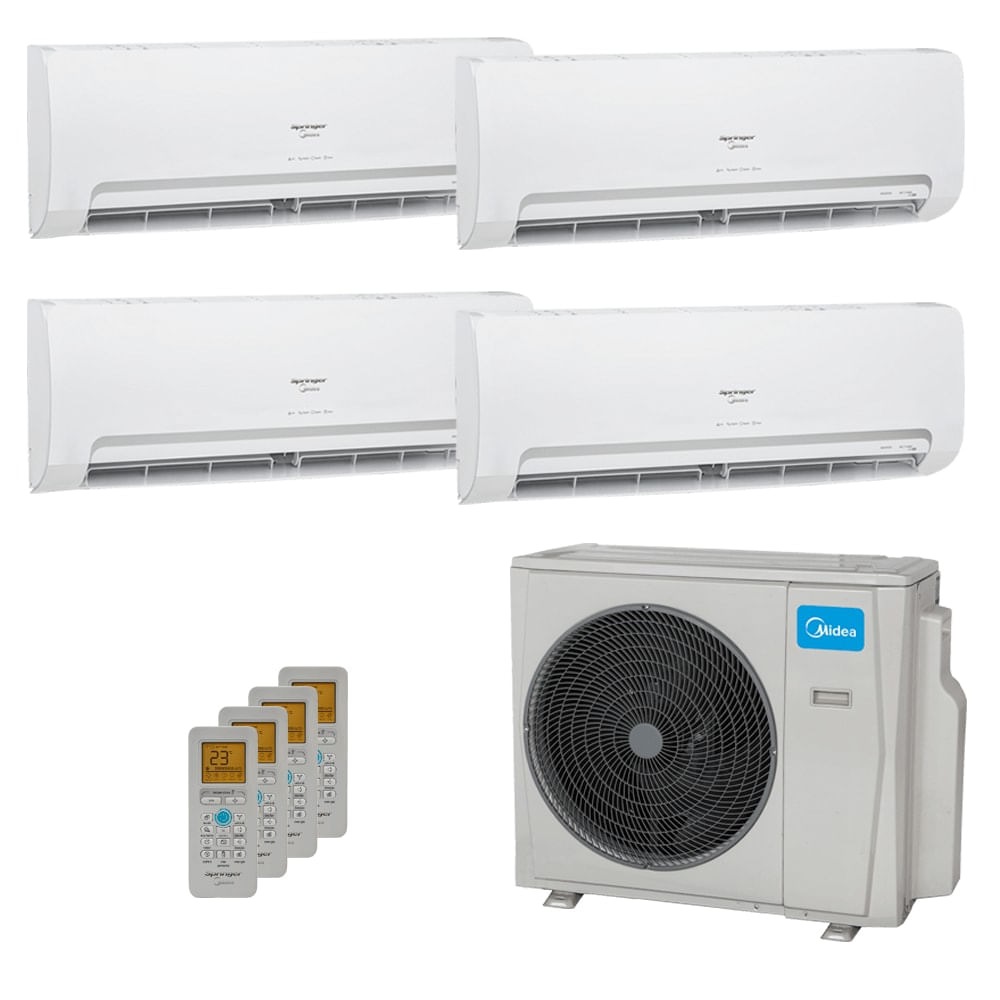 Ar-Condicionado Multi Split Inverter Springer Midea 36.000 BTUs (3x Evap HW 9.000 + 1x Evap HW 18.000) Quente/Frio 220V