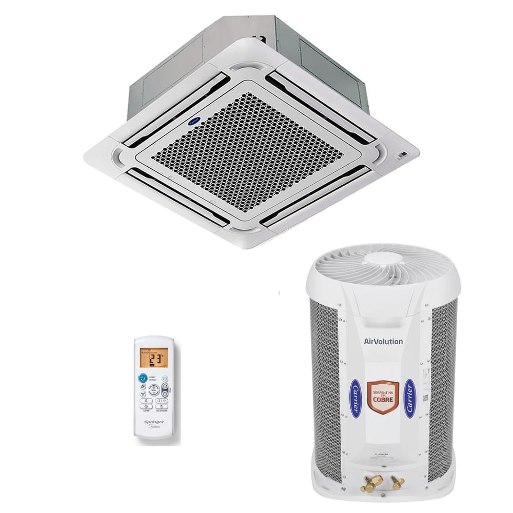 Ar-Condicionado Split Cassete 4 Vias Carrier 23.000 BTUs Só Frio 220V Monofásico
