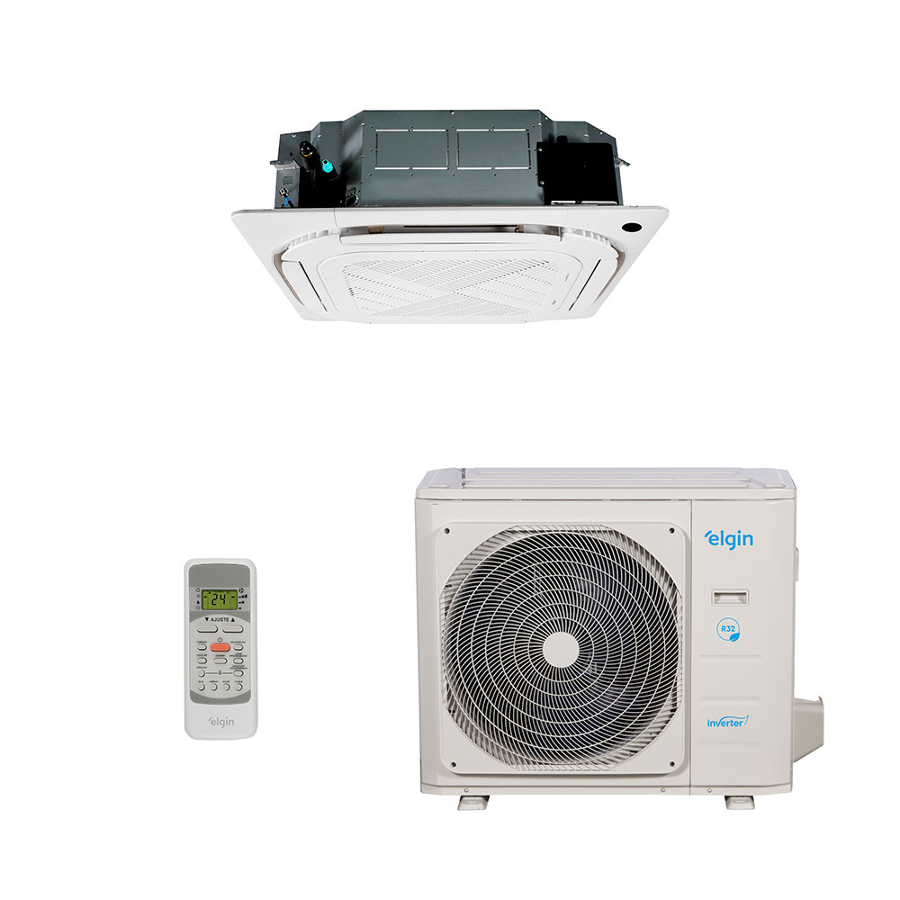 Ar-Condicionado Split Cassete 4 Vias Eco Inverter Elgin 36.000 BTUs Só Frio 220V Monofásico Ar-Condicionado Split Cassete 4 Vias Eco Inverter Elgin 36.000 BTUs Só Frio 220V Monofásico