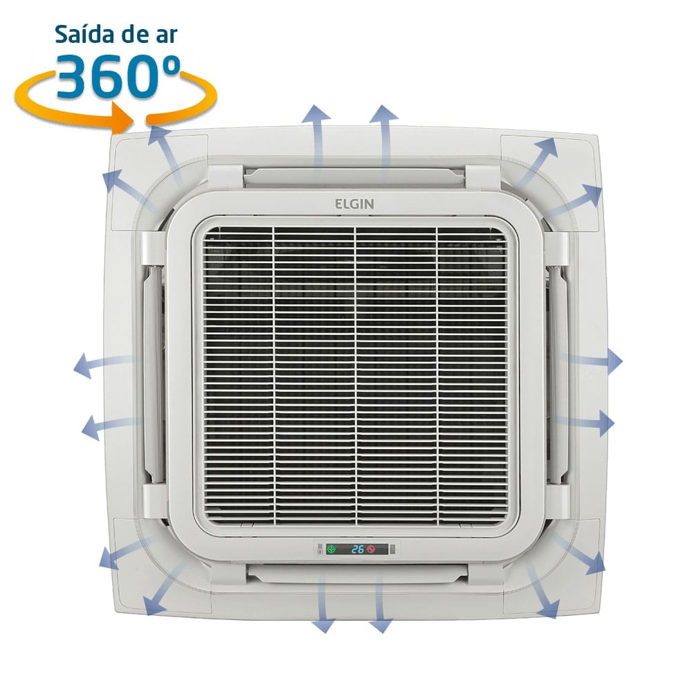 Ar-Condicionado Split Cassete 4 Vias Elgin Eco 360° 18.000 BTUs Só Frio 220V Monofásico