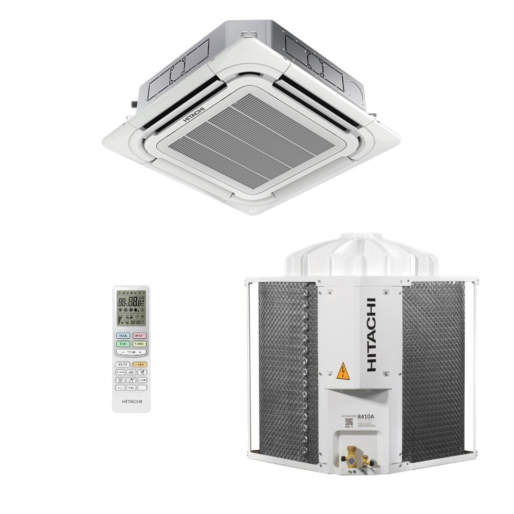 Ar-Condicionado Split Cassete 4 Vias Hitachi Air Core 36.000 BTUs Só Frio 220V Monofásico - AVARIA DE EMBALAGEM Ar-Condicionado Split Cassete 4 Vias Hitachi Air Core 36.000 BTUs Só Frio 220V Monofásico - AVARIA DE EMBALAGEM