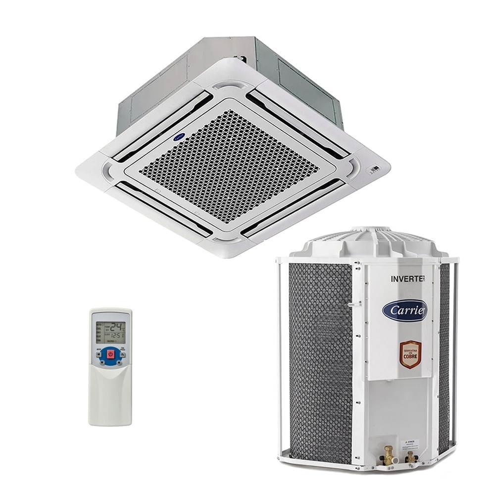 Ar-Condicionado Split Cassete 4 Vias Inverter Carrier 48.000 BTUs Só Frio 220V Monofásico