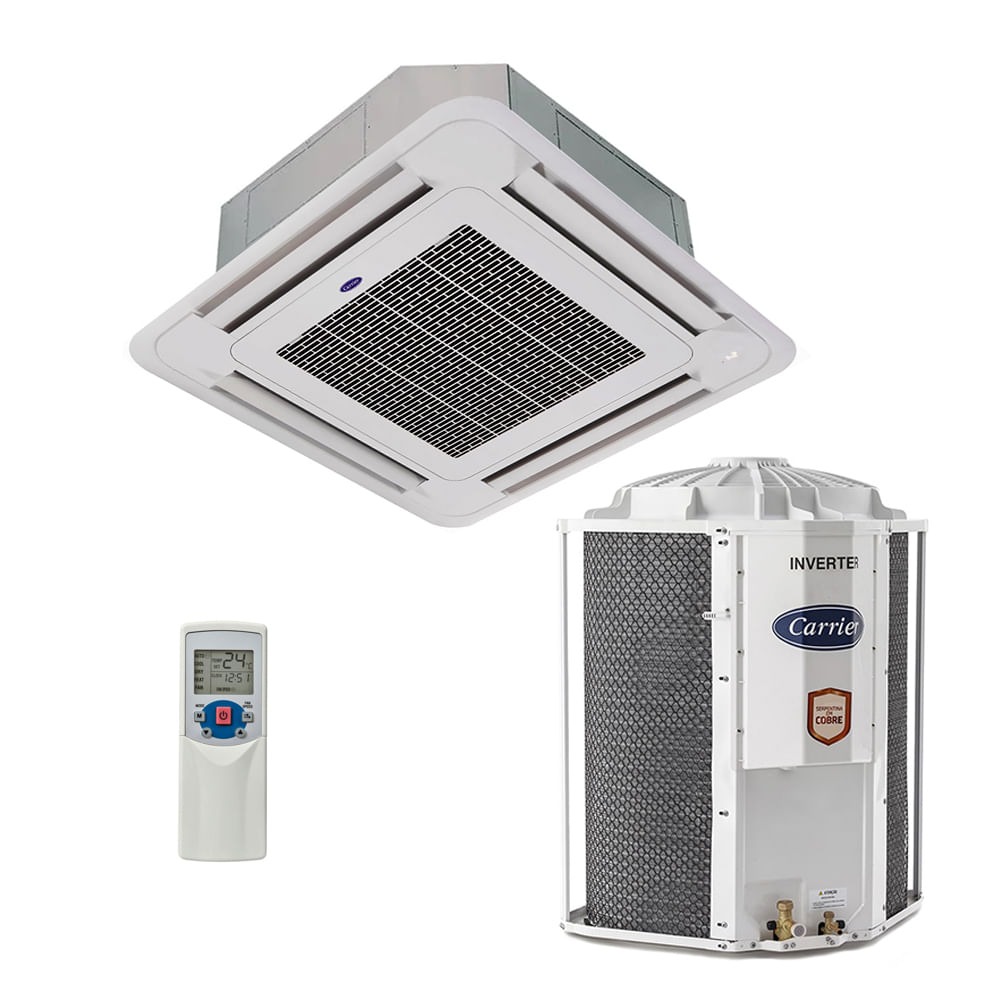 Ar-Condicionado Split Cassete 4 Vias Inverter Carrier 56.000 BTUs Só Frio 220V Monofásico