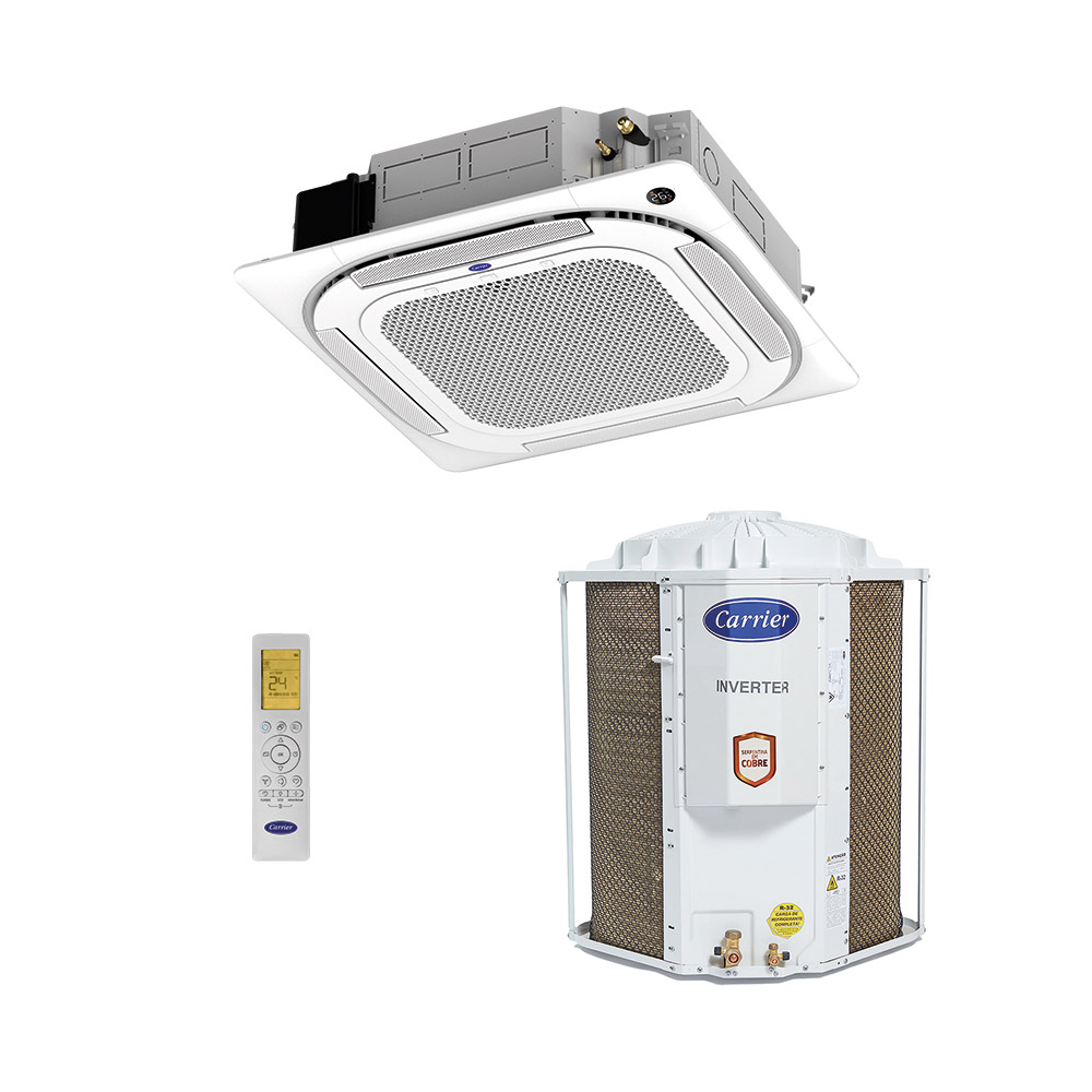 Ar-Condicionado Split Cassete 4 Vias Inverter Carrier Connect 28.000 BTUs R-32 Só Frio 220V Monofásico