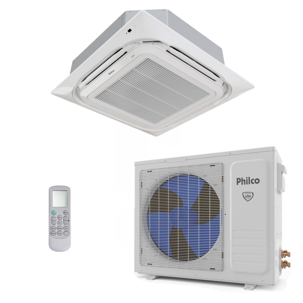 Ar-Condicionado Split Cassete 4 Vias Inverter Eco R-32 Philco 36.000 BTUs Frio 220V Bifásico