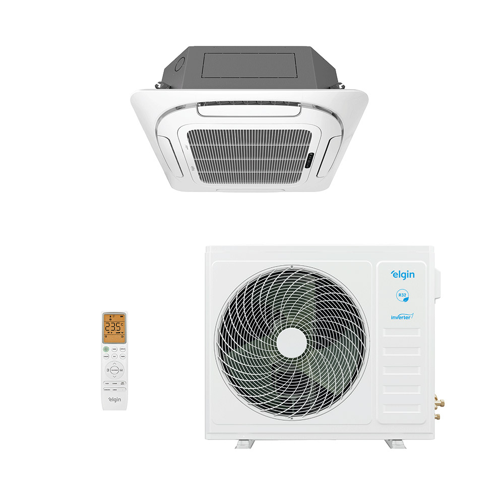 Ar-Condicionado Split Cassete 4 Vias Inverter Elgin WI-FI 36.000 BTUs Só Frio 220V Monofásico - AVARIA DE EMBALAGEM Ar-Condicionado Split Cassete 4 Vias Inverter Elgin WI-FI 36.000 BTUs Só Frio 220V Monofásico - AVARIA DE EMBALAGEM