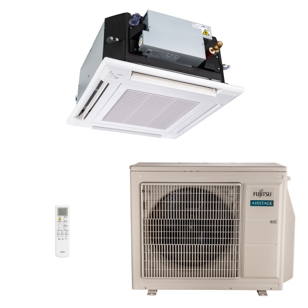 Ar-condicionado Split Cassete 4 Vias Inverter Fujitsu Airstage 24.000 BTUs R-32 Quente/Frio 220V Monofásico