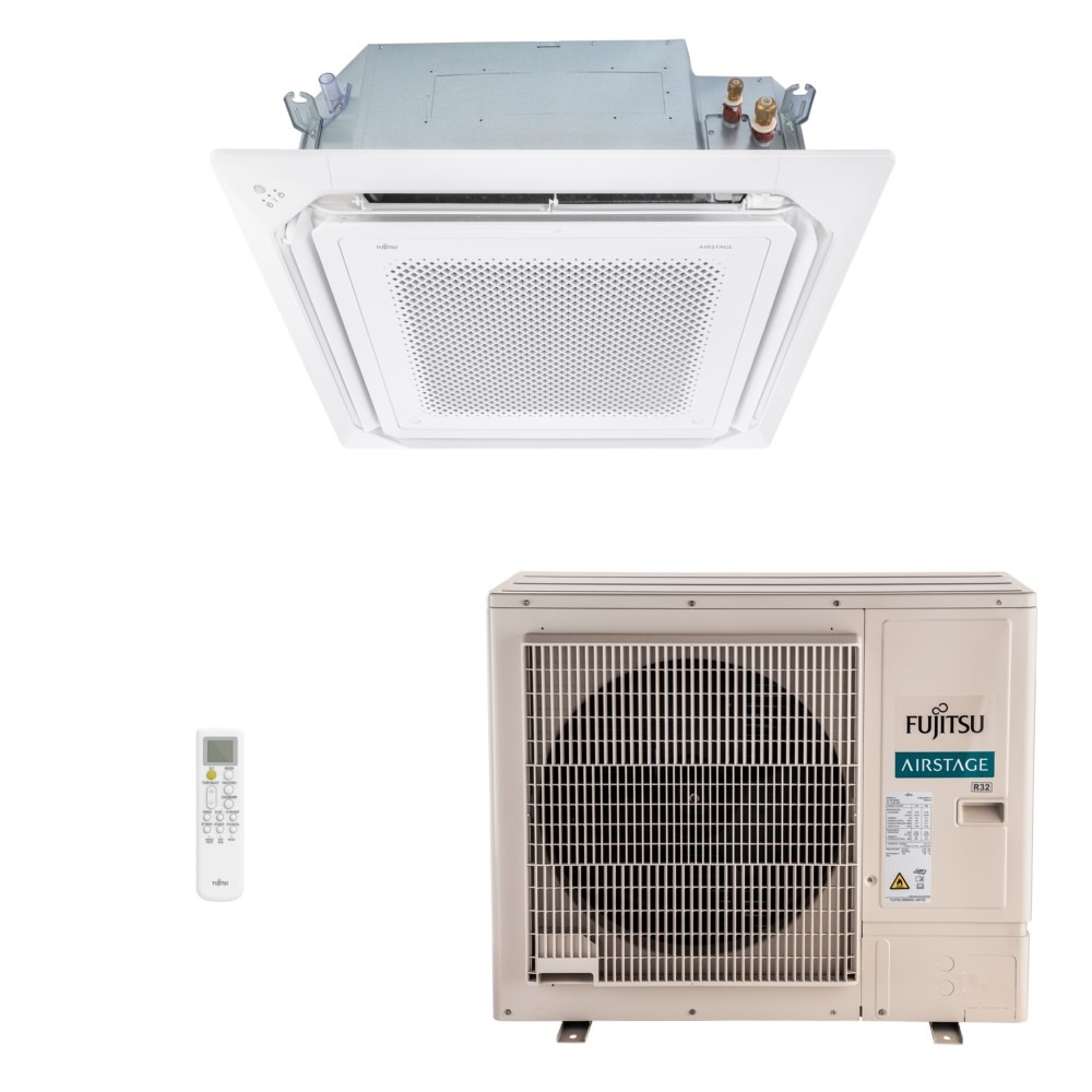 Ar-condicionado Split Cassete 4 Vias Inverter Fujitsu Airstage 30.000 BTUs R-32 Quente/Frio 220V Monofásico