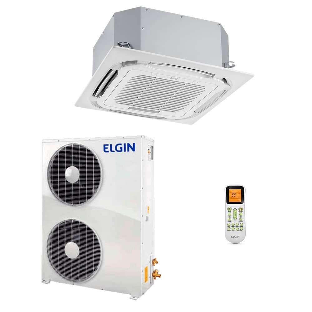 Ar-Condicionado Split Cassete 4 Vias Plus Elgin 48.000 BTUs Só Frio 220V Trifásico Ar-Condicionado Split Cassete 4 Vias Plus Elgin 48.000 BTUs Só Frio 220V Trifásico