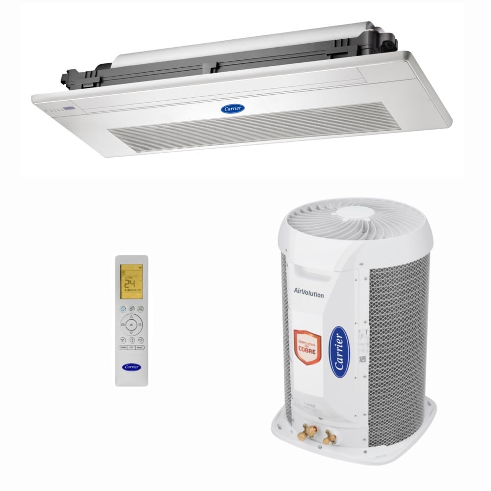 Ar-Condicionado Split Cassete Inverter 1 Via Carrier 24.000 BTUs R-32 Quente/Frio 220V Monofásico