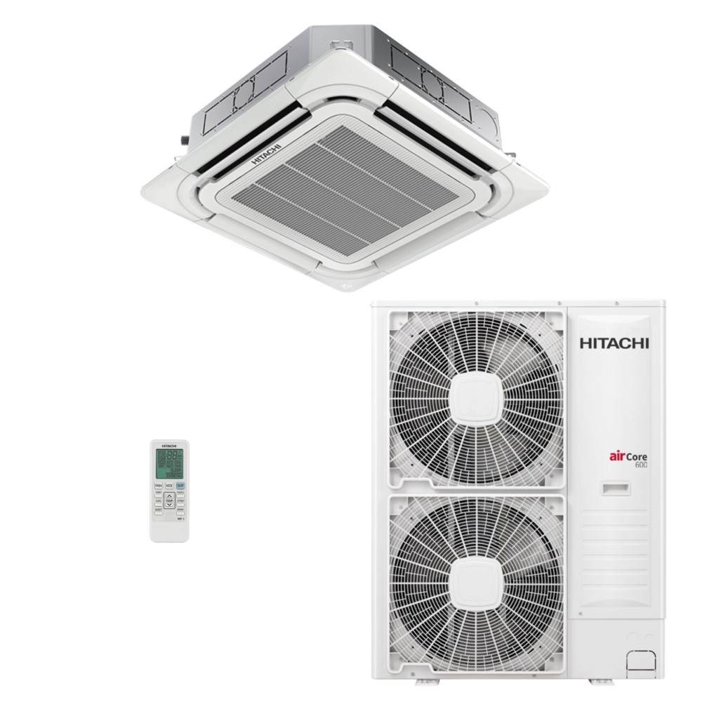 Ar-Condicionado Split Cassete Inverter 4 Vias Hitachi Air Core 600 46.000 BTUs Quente/Frio 220V Monofásico