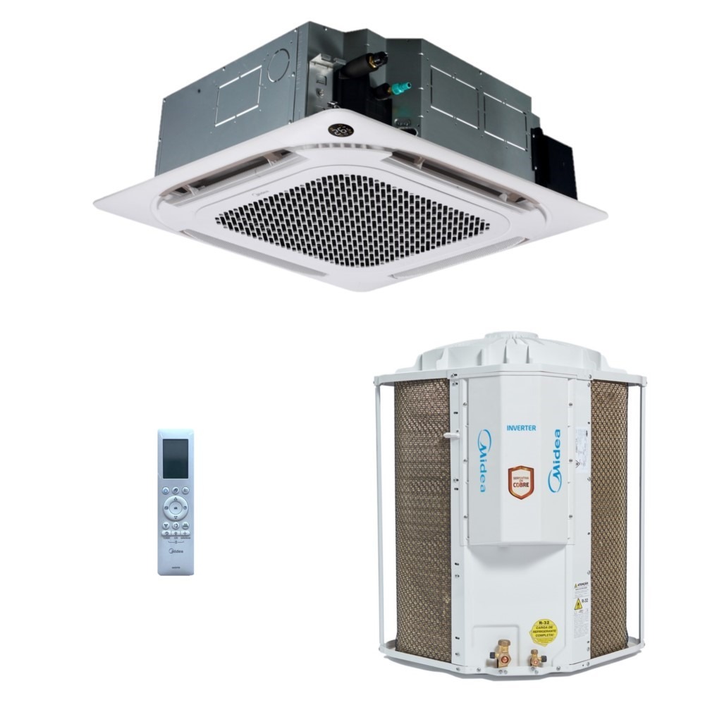 Ar-Condicionado Split Cassete Inverter 4 Vias Midea Connect 60.000 BTUs R-32 Só Frio 220V Monofásico