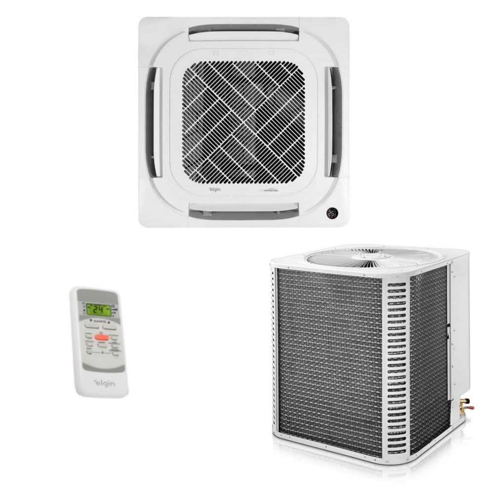 Ar-Condicionado Split Cassete Inverter 4 Vias R-32 Elgin Eco 48.000 BTUs Frio 220V Monofásico