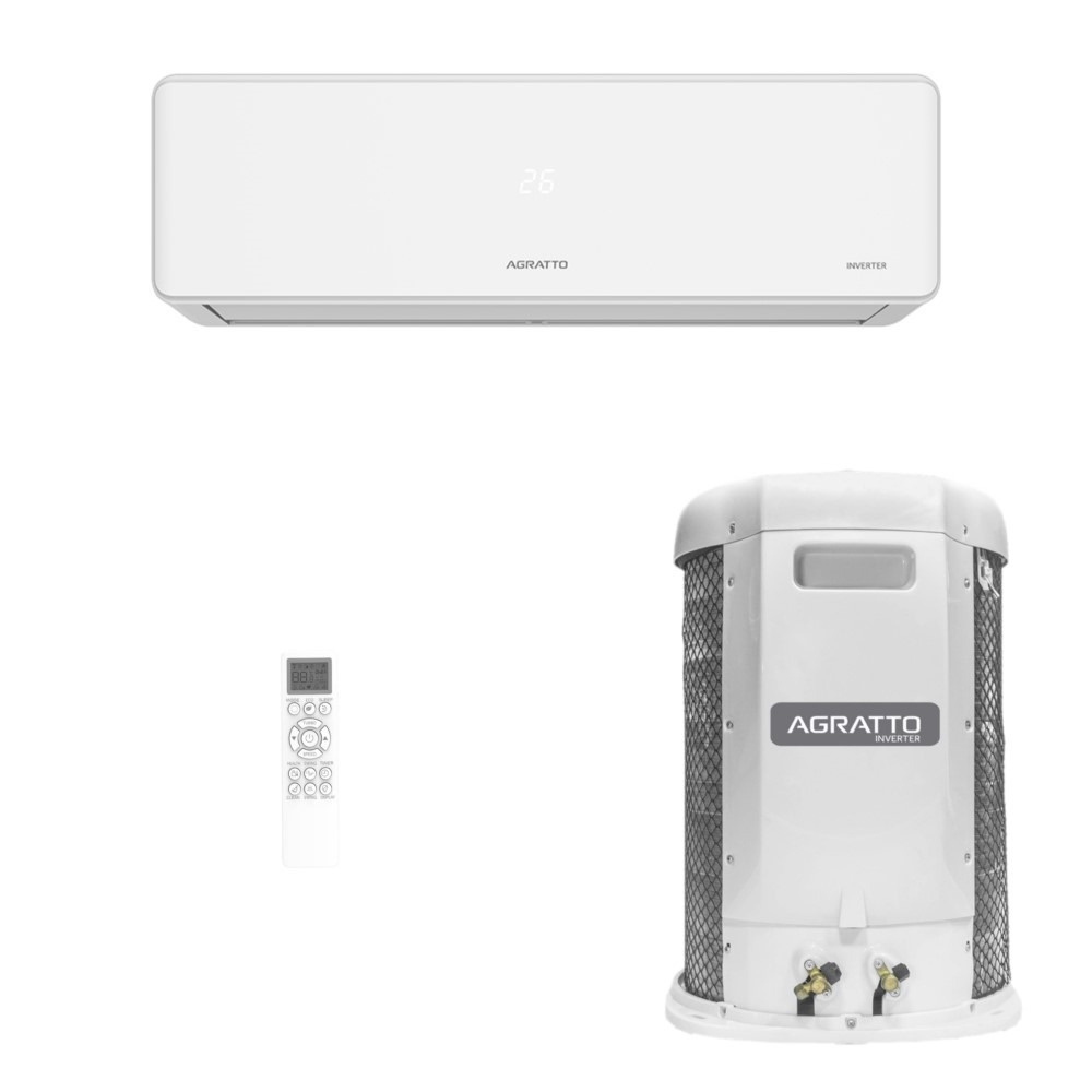 Ar-Condicionado Split HW Inverter Agratto Fit Top 18.000 BTUs R-32 Só Frio 220V Ar-Condicionado Split HW Inverter Agratto Fit Top 18.000 BTUs R-32 Só Frio 220V