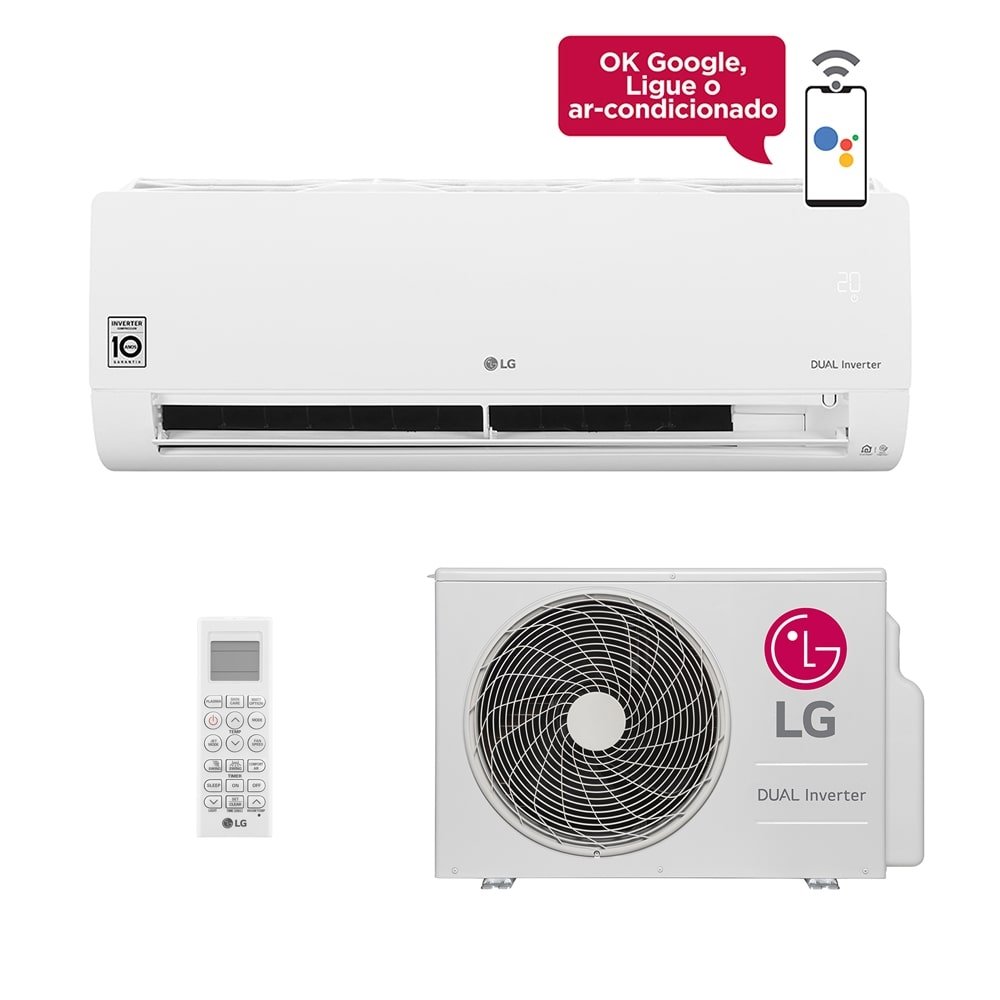 Ar-Condicionado Split HW Inverter LG Dual Voice 18.000 BTUs Quente/Frio 220V Ar-Condicionado Split HW Inverter LG Dual Voice 18000 BTUs Quente/Frio 220V