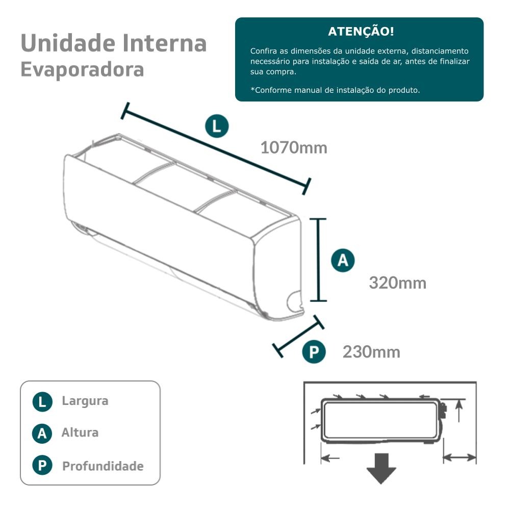 Ar-Condicionado Split HW Inverter Philco PAC24FC 24.000 BTUs R-32 Só Frio 220V