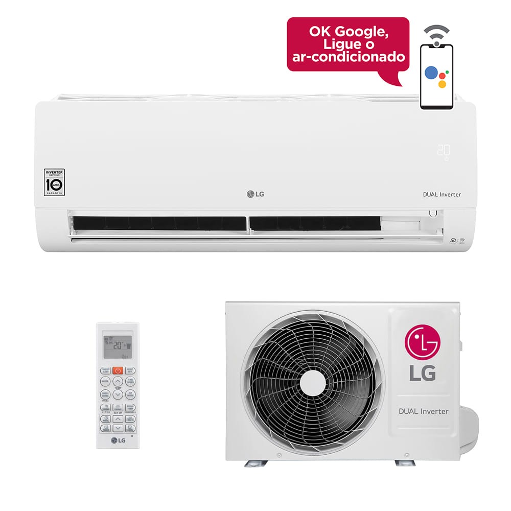 Ar-Condicionado Split HW LG Dual Inverter Voice 9000 BTUs Só Frio 220V