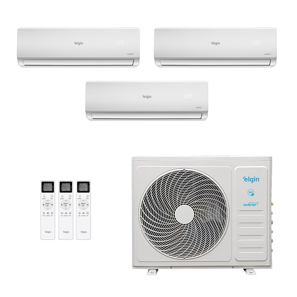 Ar-Condicionado Tri Split Inverter Elgin 27.000 (3x Evap HW 12.000) Quente/Frio 220V Ar-Condicionado Tri Split Inverter Elgin 27.000 (3x Evap HW 12.000) Quente/Frio 220V