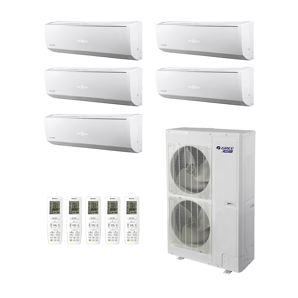 Ar-Condicionado VRF Gree 8HP (3x Evap HW 9.000 + 2x Evap HW 24.000) Quente/Frio 220V