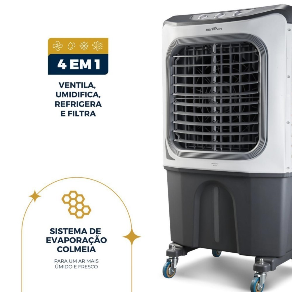 Climatizador Evaporativo Industrial 70 Litros Britania BCL70 220V