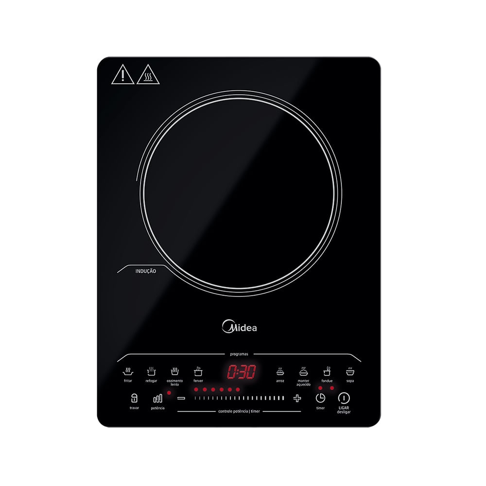 Cooktop 1 Boca Midea Indução Vitrocerâmico 127V