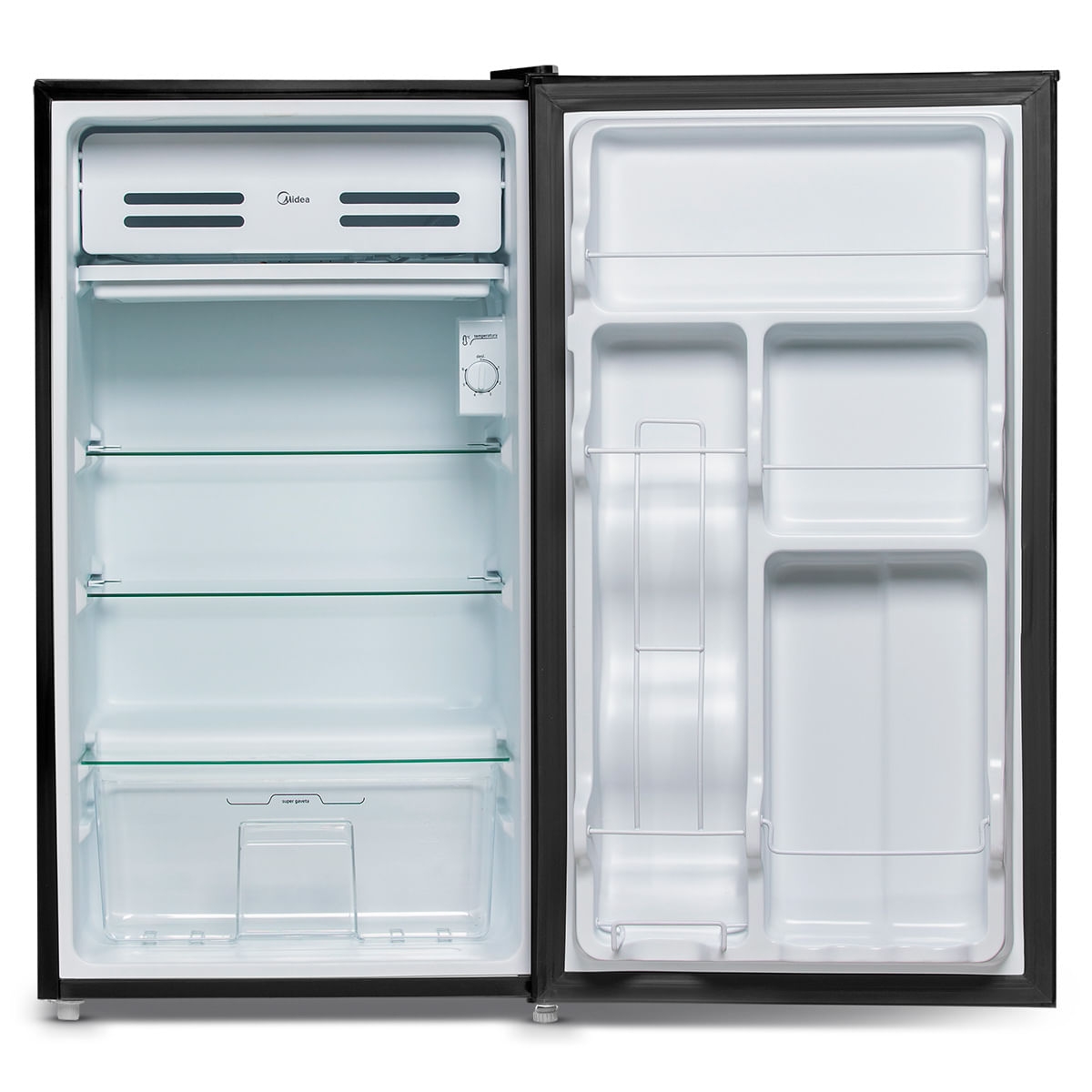 Frigobar Midea 93 Litros Preto Porta Inox 127V